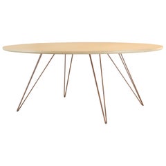Williams Couchtisch mit Haarnadel, ovaler Ahorn-Rose-Kupfer