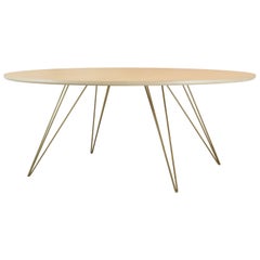 Williams Hairpin Coffee Table Oval Maple Brassy Gold