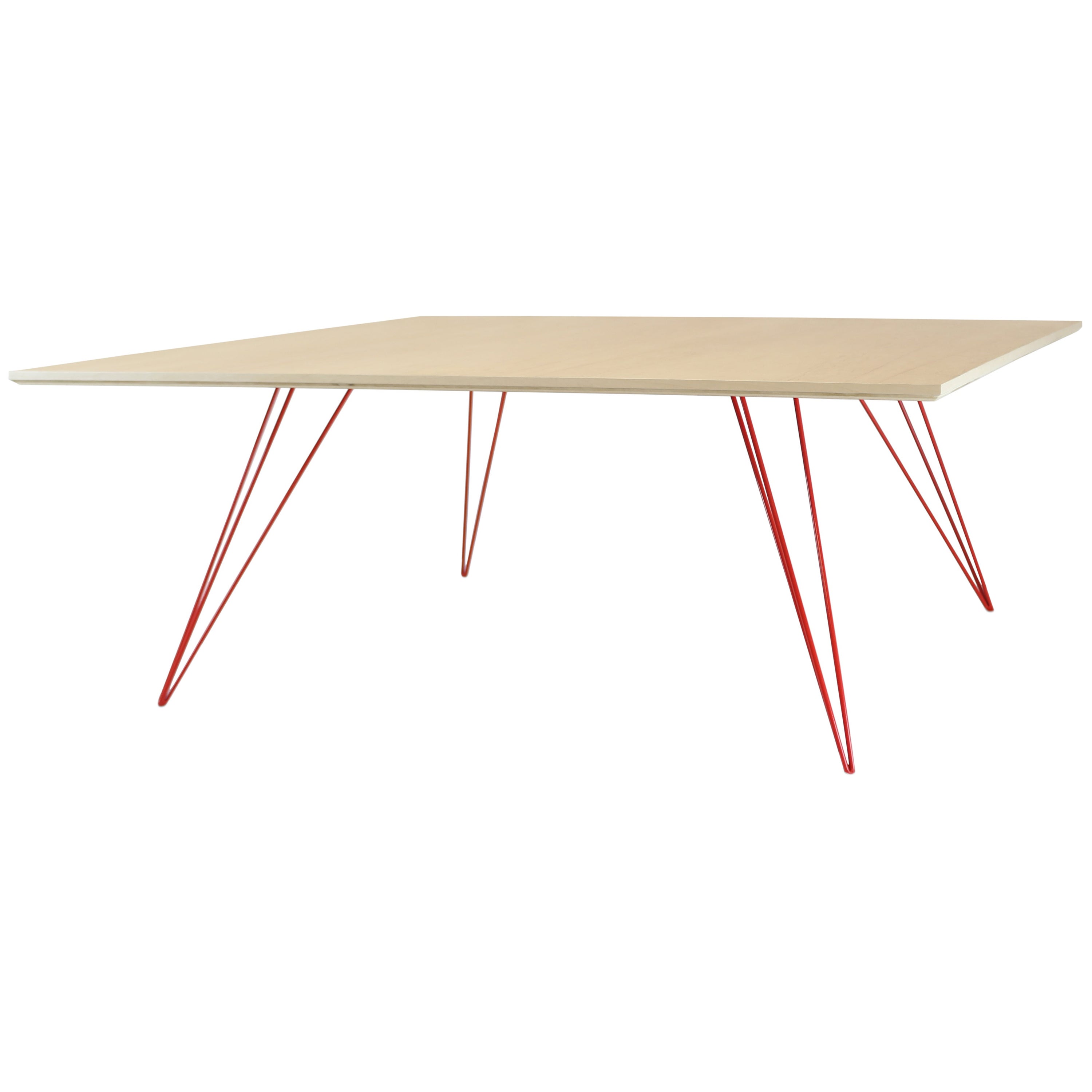 Williams Hairpin Coffee Table Square Maple Red