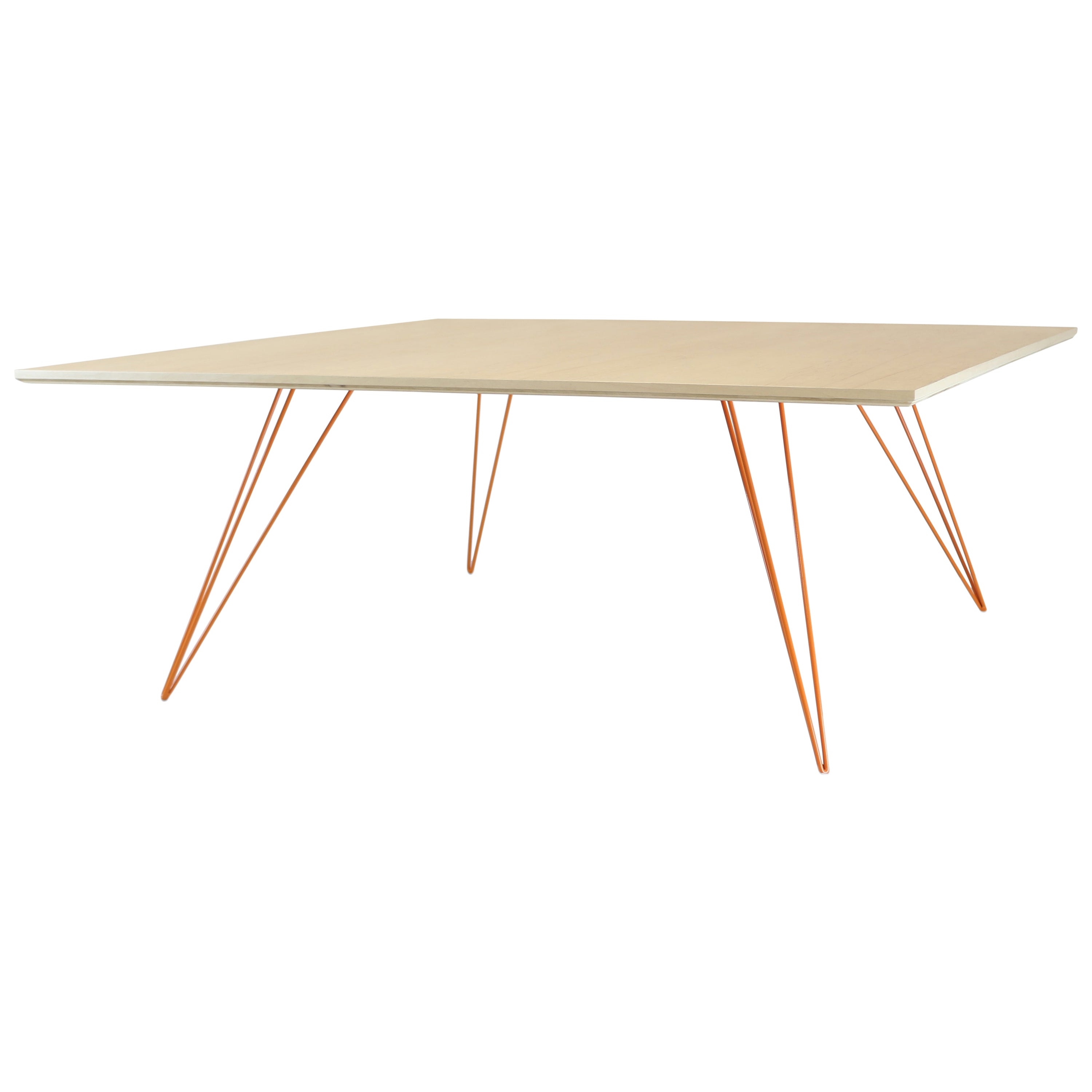 Williams Hairpin Coffee Table Square Maple Orange For Sale