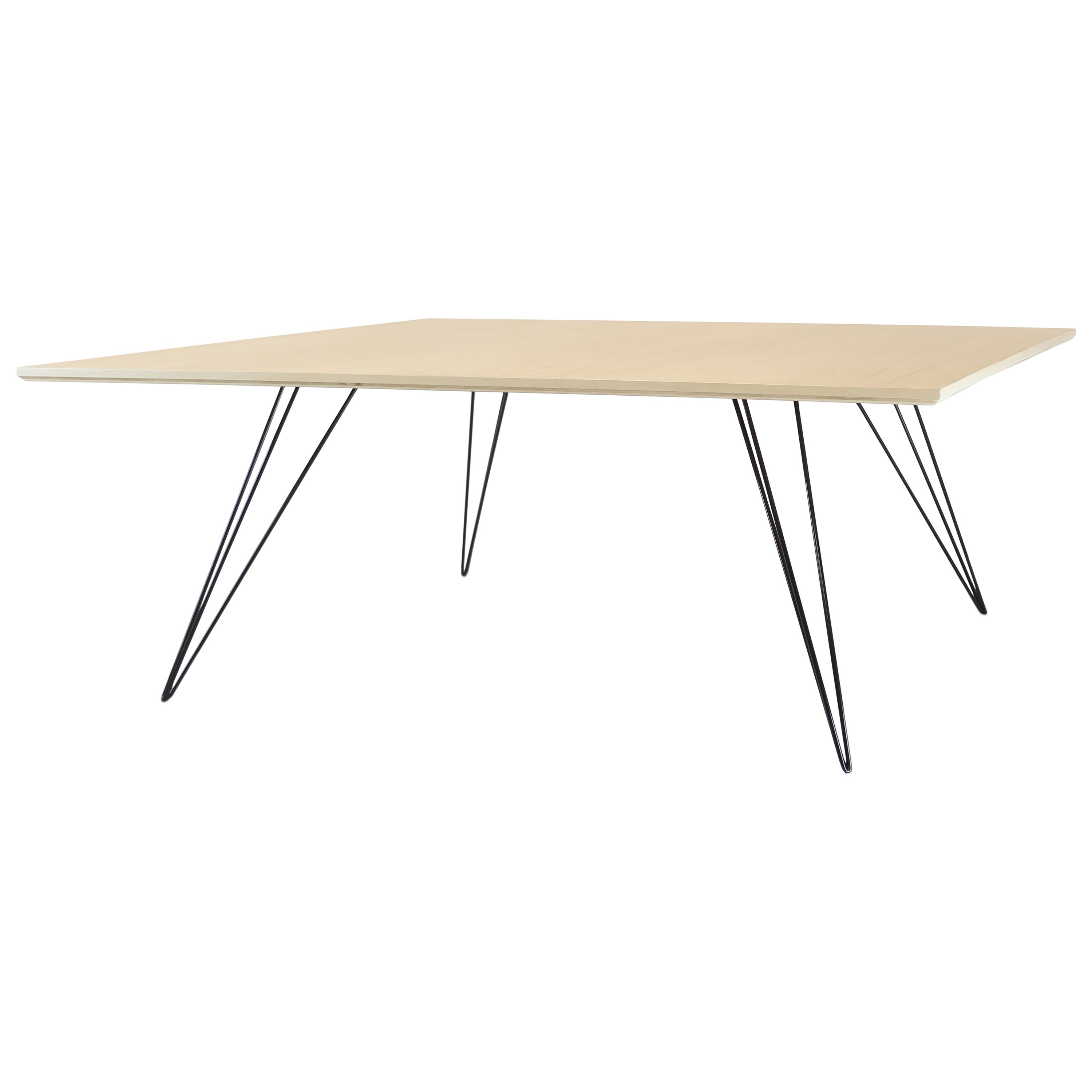 Williams Hairpin Coffee Table Square Maple Black For Sale at 1stDibs