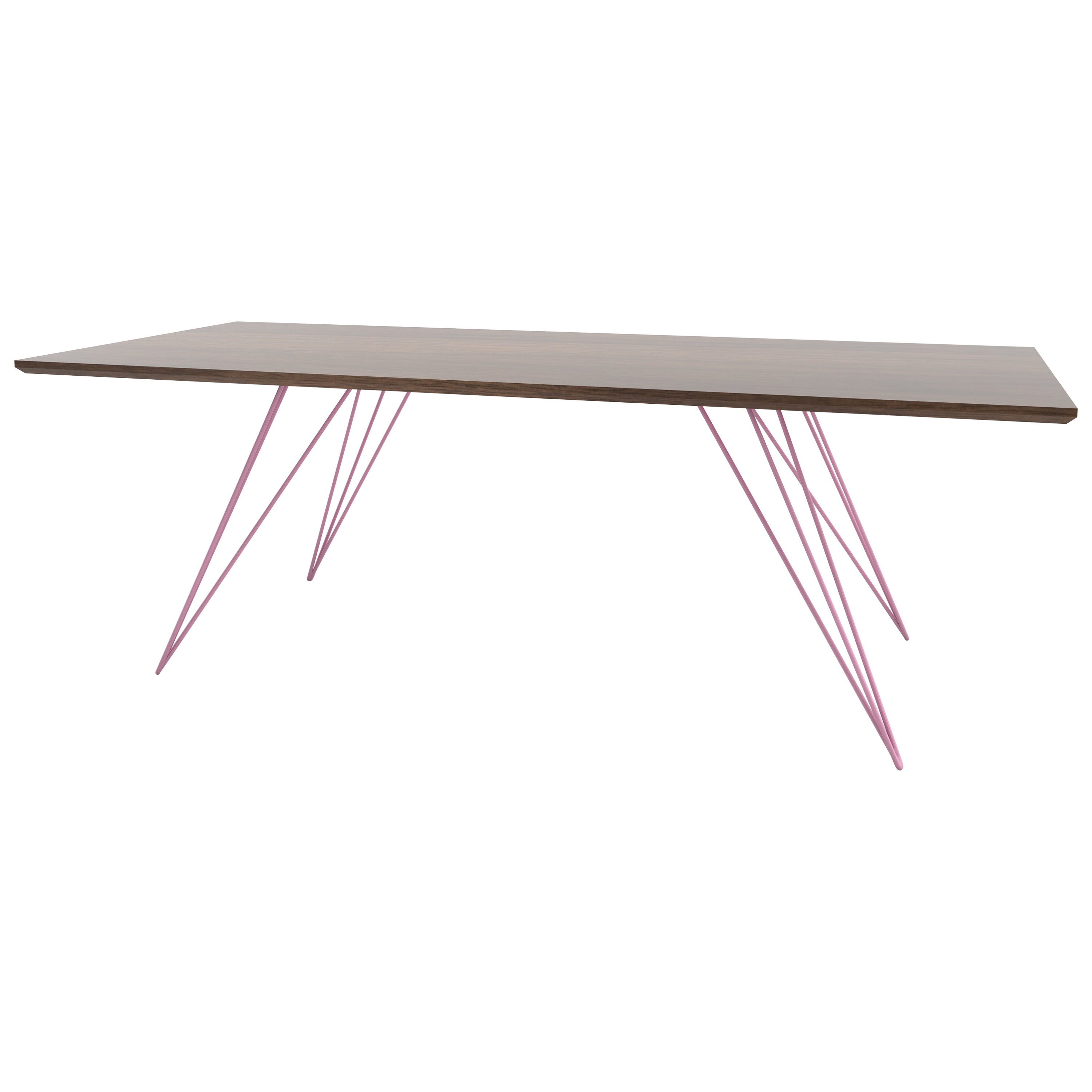 Williams Hairpin Coffee Table Rectangular Walnut Pink For Sale