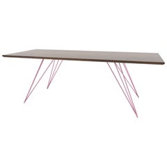 William Williams Tavolino Hairpin Rettangolare Noce Rosa