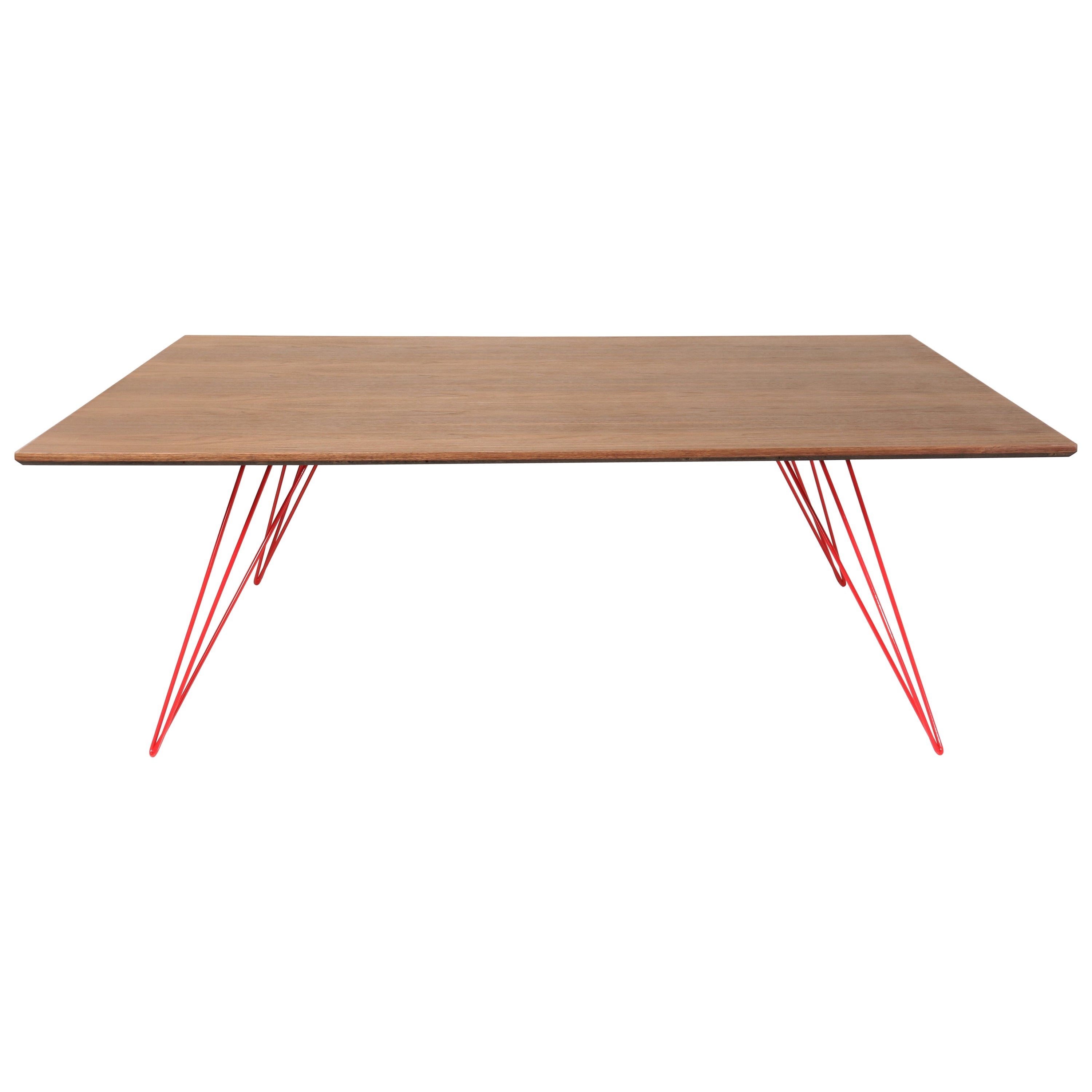 Williams Hairpin Coffee Table Rectangular Walnut Red For Sale