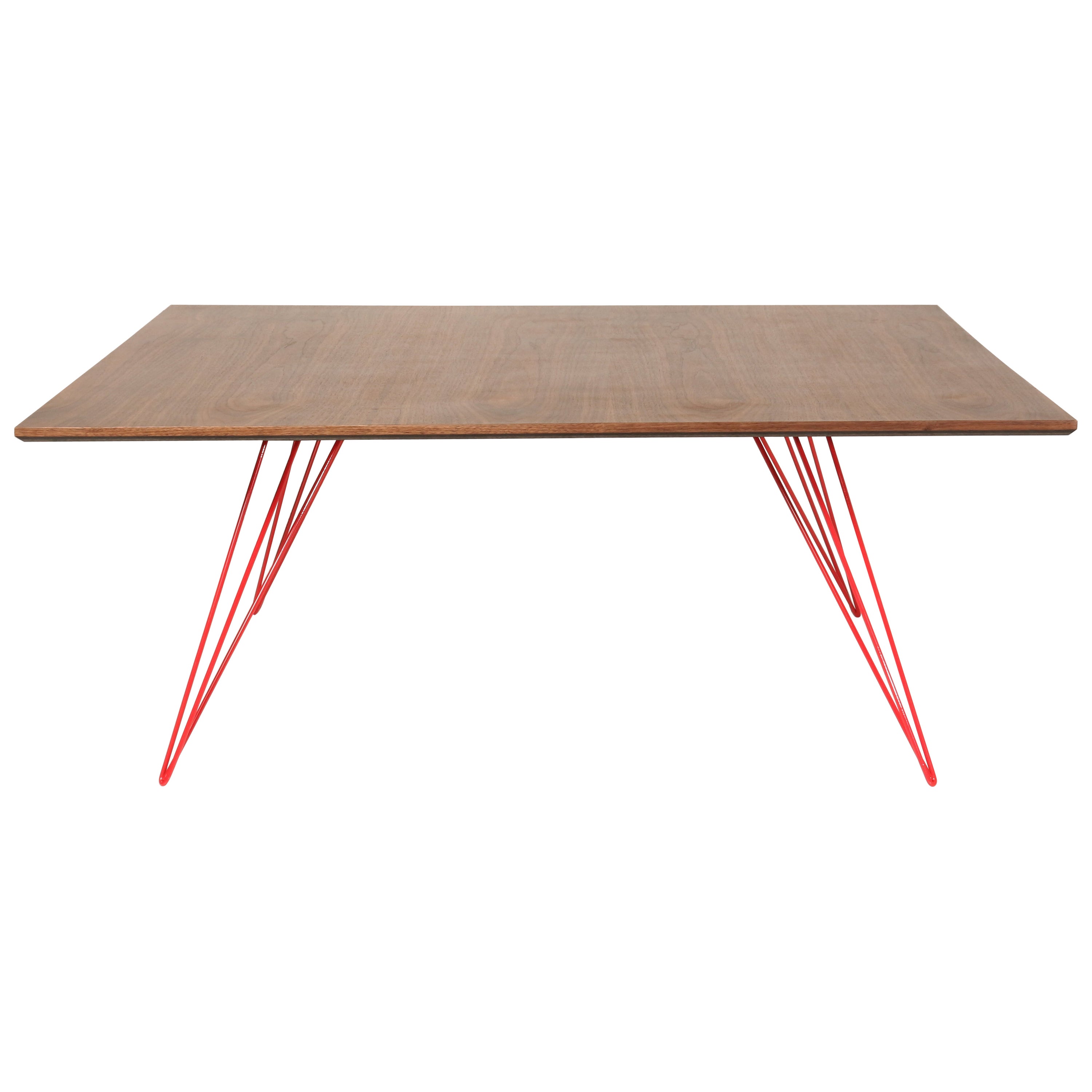 Williams Hairpin Coffee Table Rectangular Walnut Red