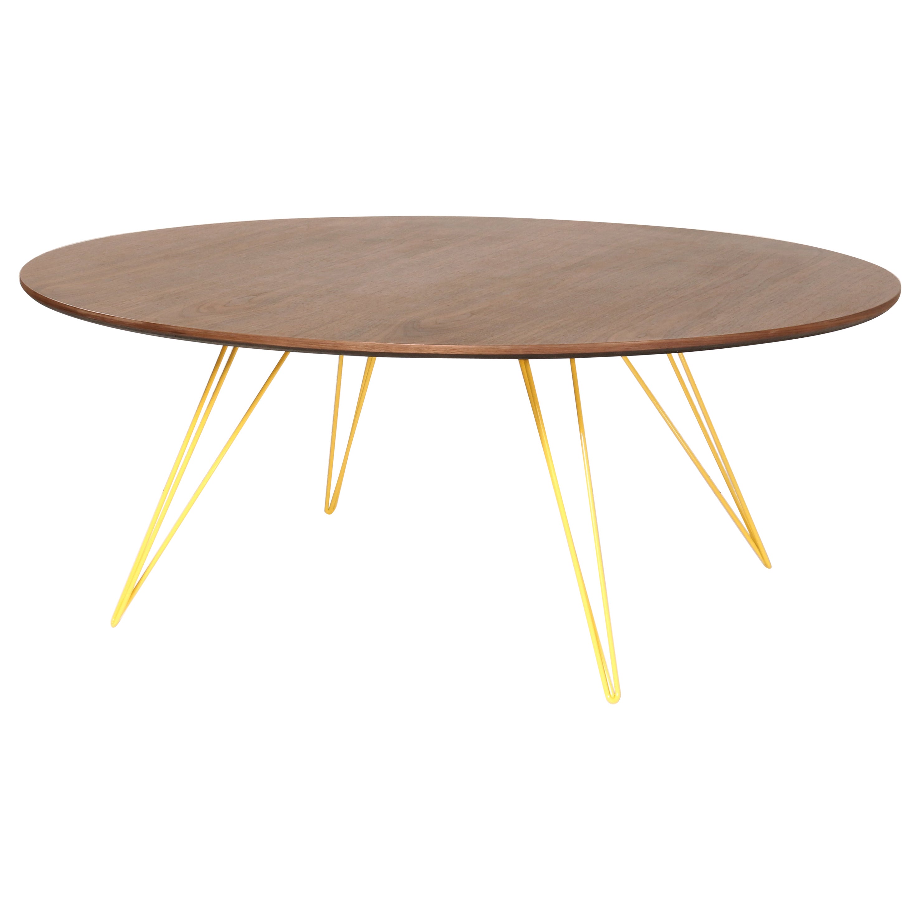 Williams Hairpin Coffee Table Oval Walnut Yellow For Sale