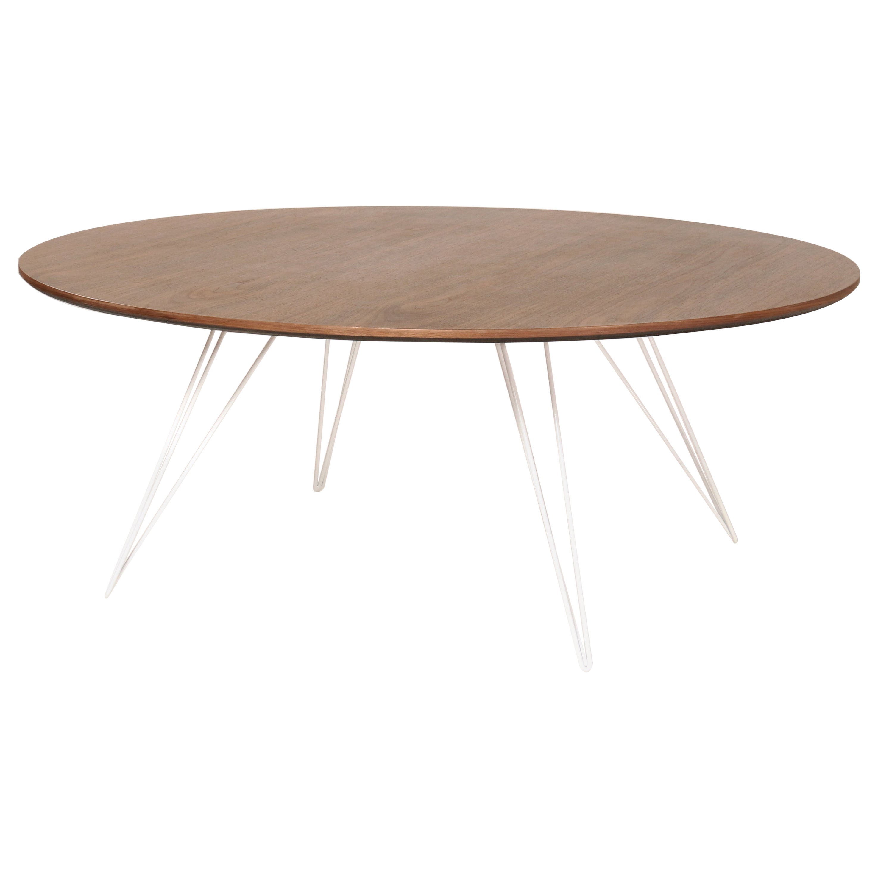 Williams Hairpin Coffee Table Oval Walnut White For Sale
