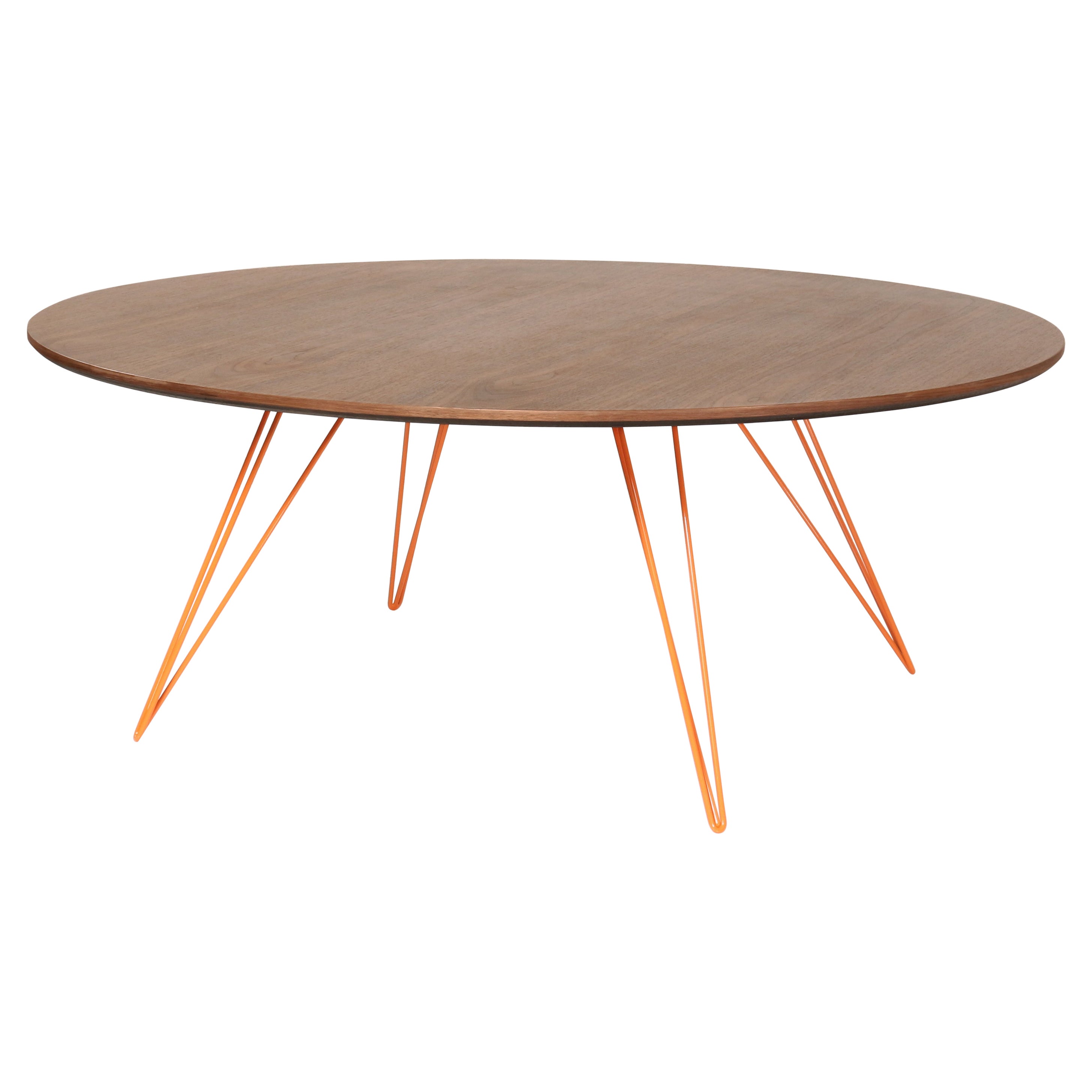 Williams Hairpin Coffee Table Oval Walnut Orange For Sale