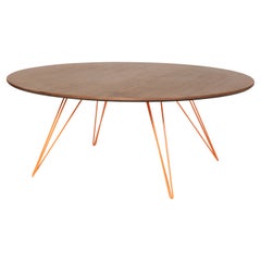 Table basse Williams en épingle à cheveux ovale en noyer orange