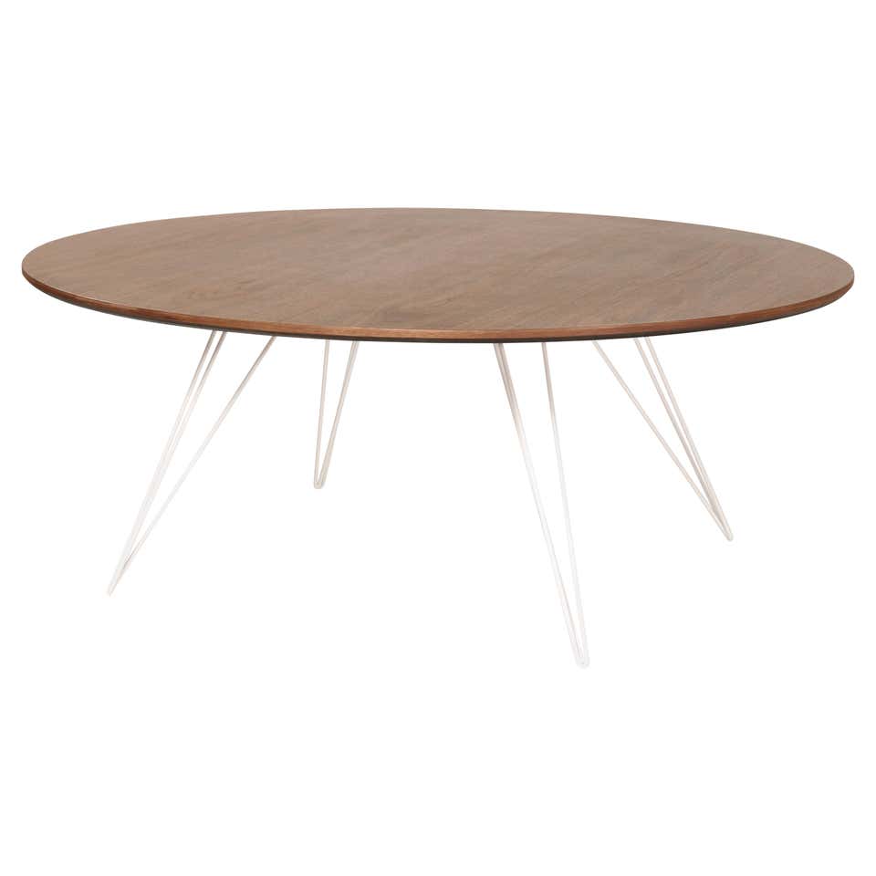 Walnut Oval Center Table For Sale at 1stDibs