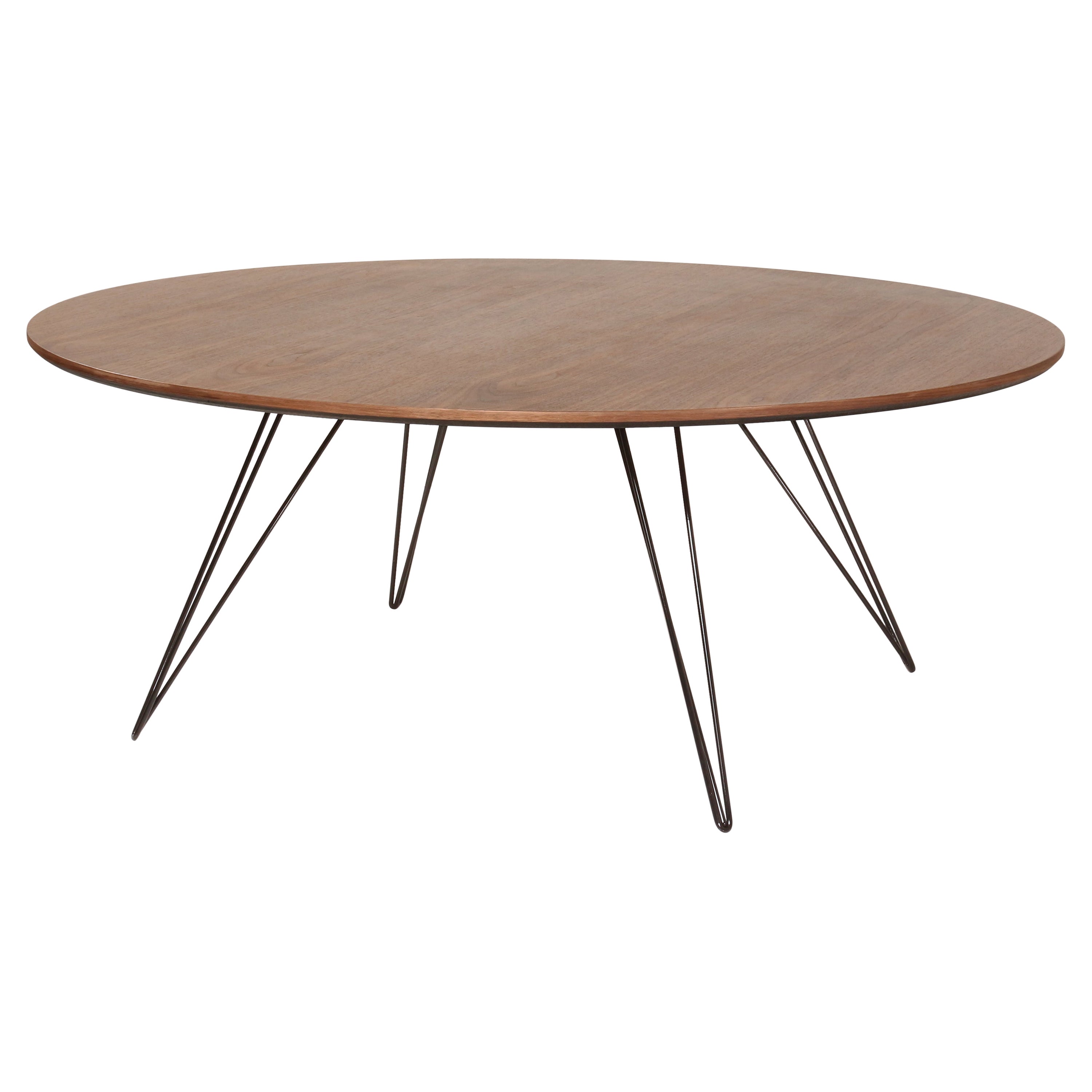 Williams Hairpin Couchtisch Oval Nussbaum Schwarz im Angebot