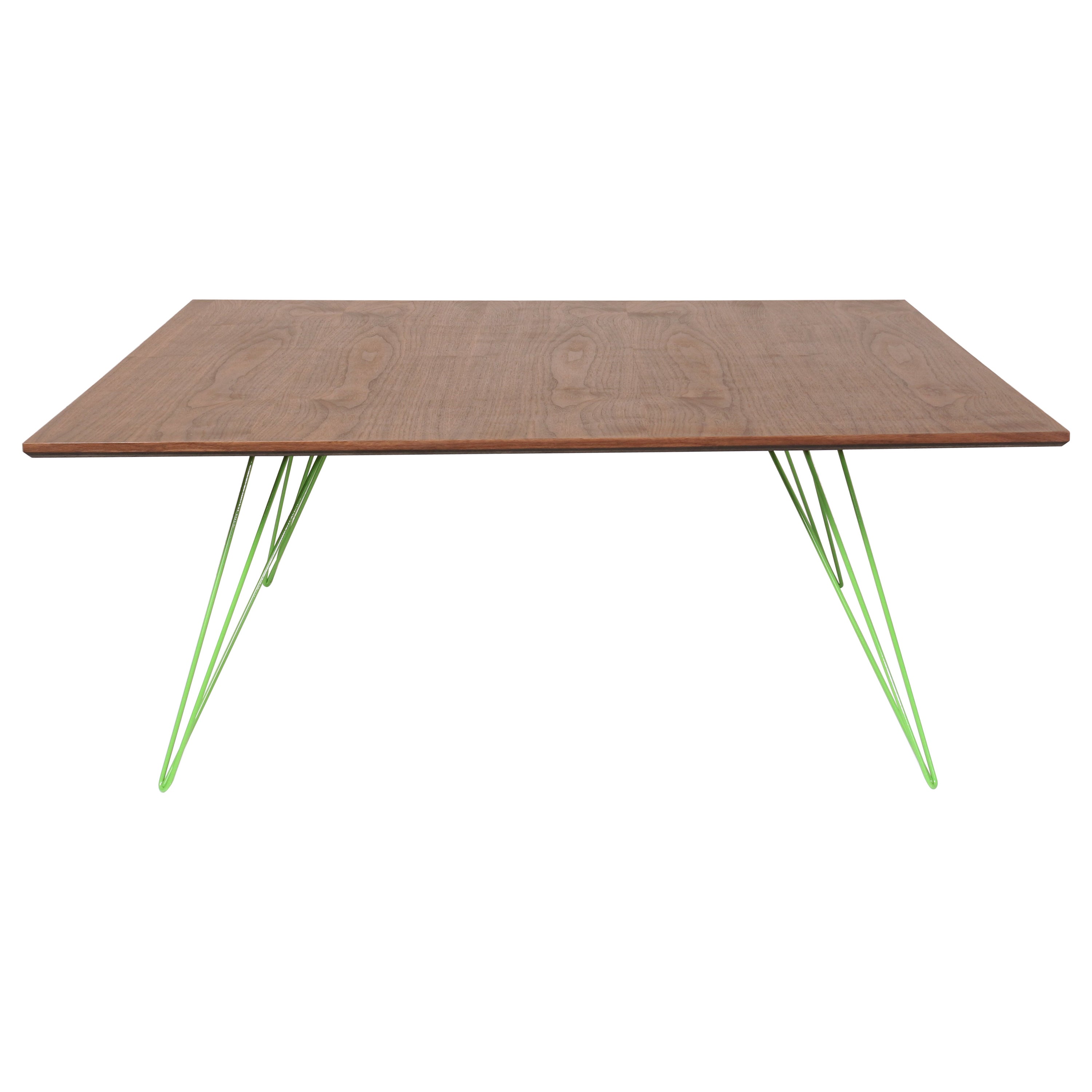 Williams Hairpin Coffee Table Square Walnut Green For Sale