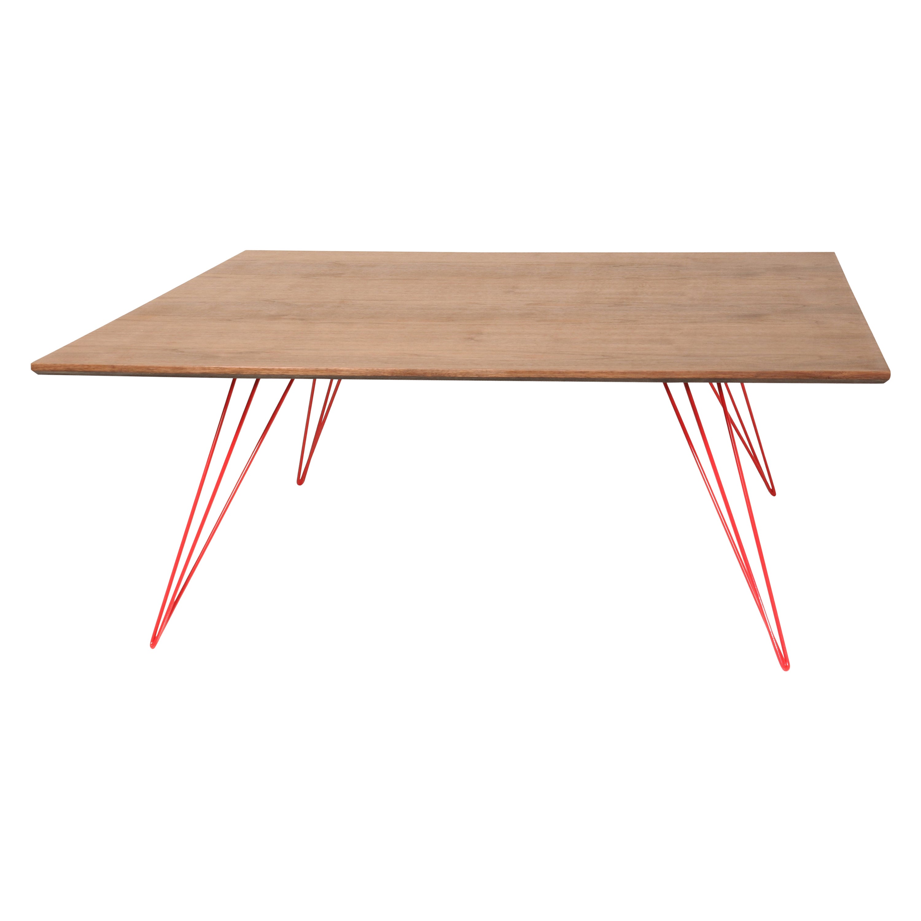 Williams Hairpin Coffee Table Square Walnut Red