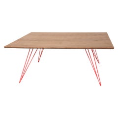 Williams Hairpin Coffee Table Square Walnut Red