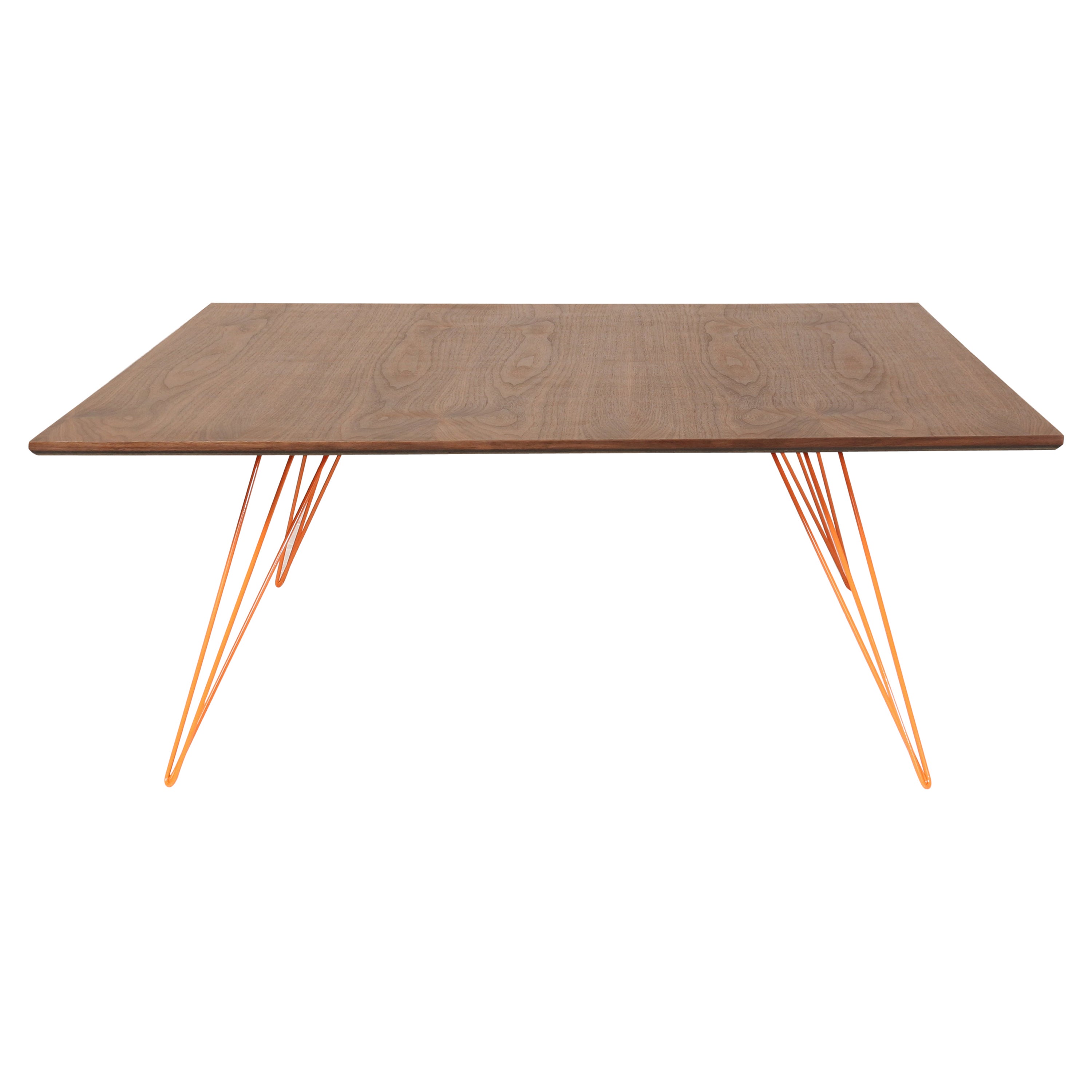 Williams Hairpin Coffee Table Square Walnut Orange For Sale