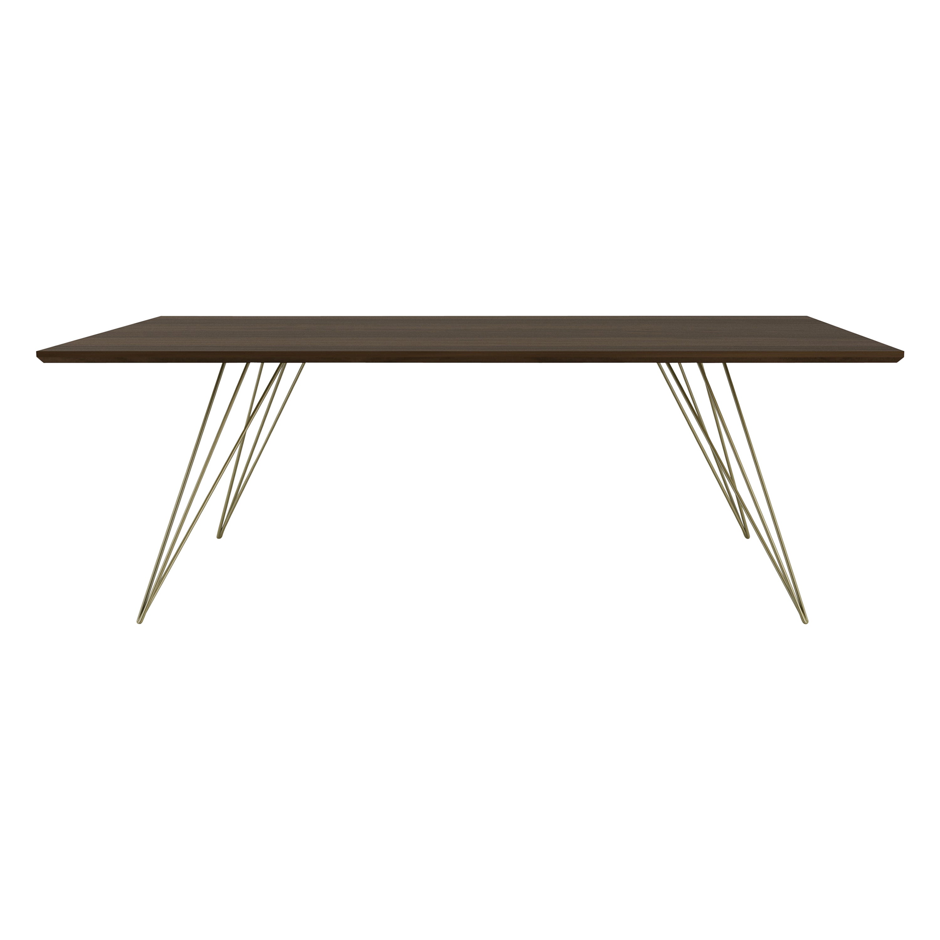 Williams Hairpin Coffee Square Table Walnut Brassy Gold