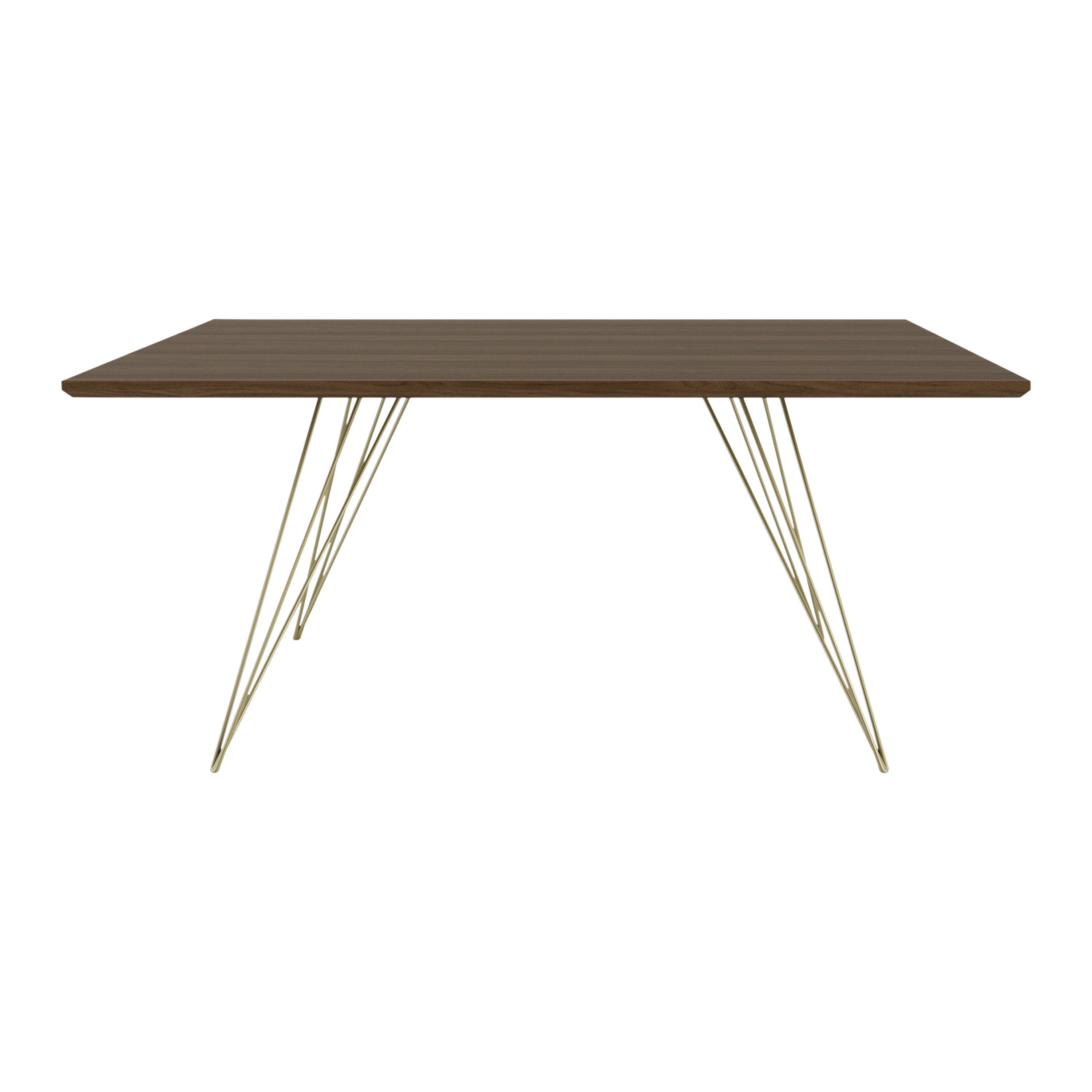 Williams Hairpin Coffee Table Square Walnut Brassy Gold For Sale