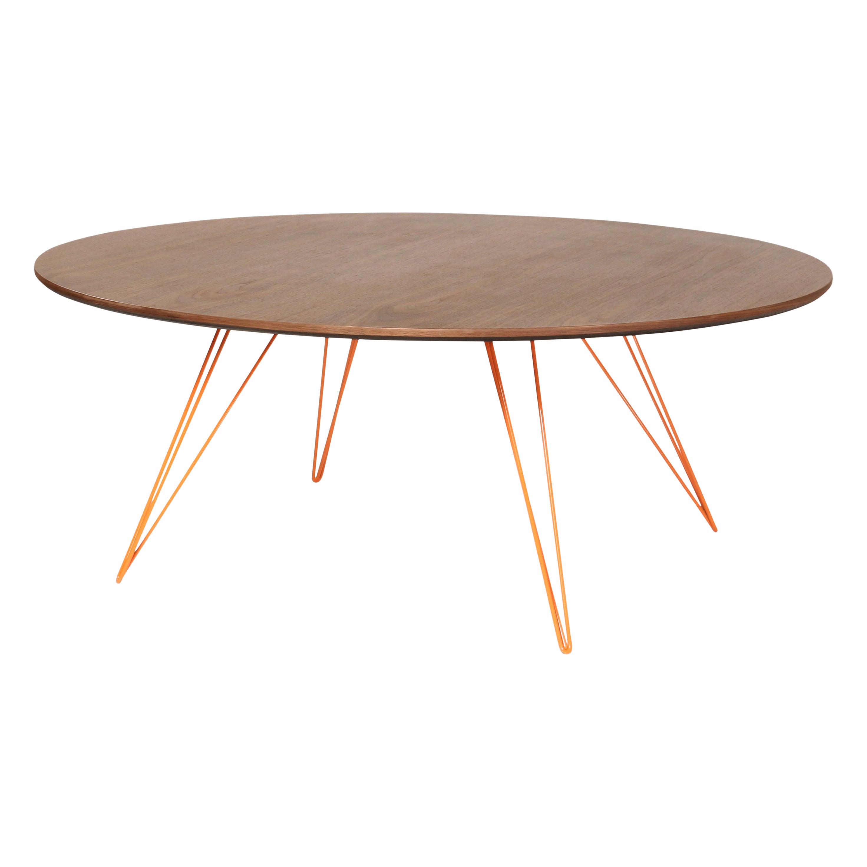 Williams Hairpin Coffee Table Round Walnut Orange