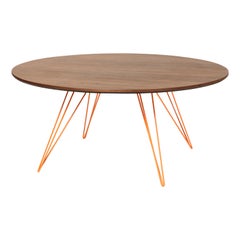 Williams Hairpin Coffee Table Round Walnut Orange