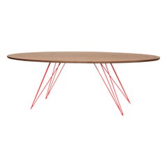 Williams Hairpin Coffee Table Oval Walnut Red