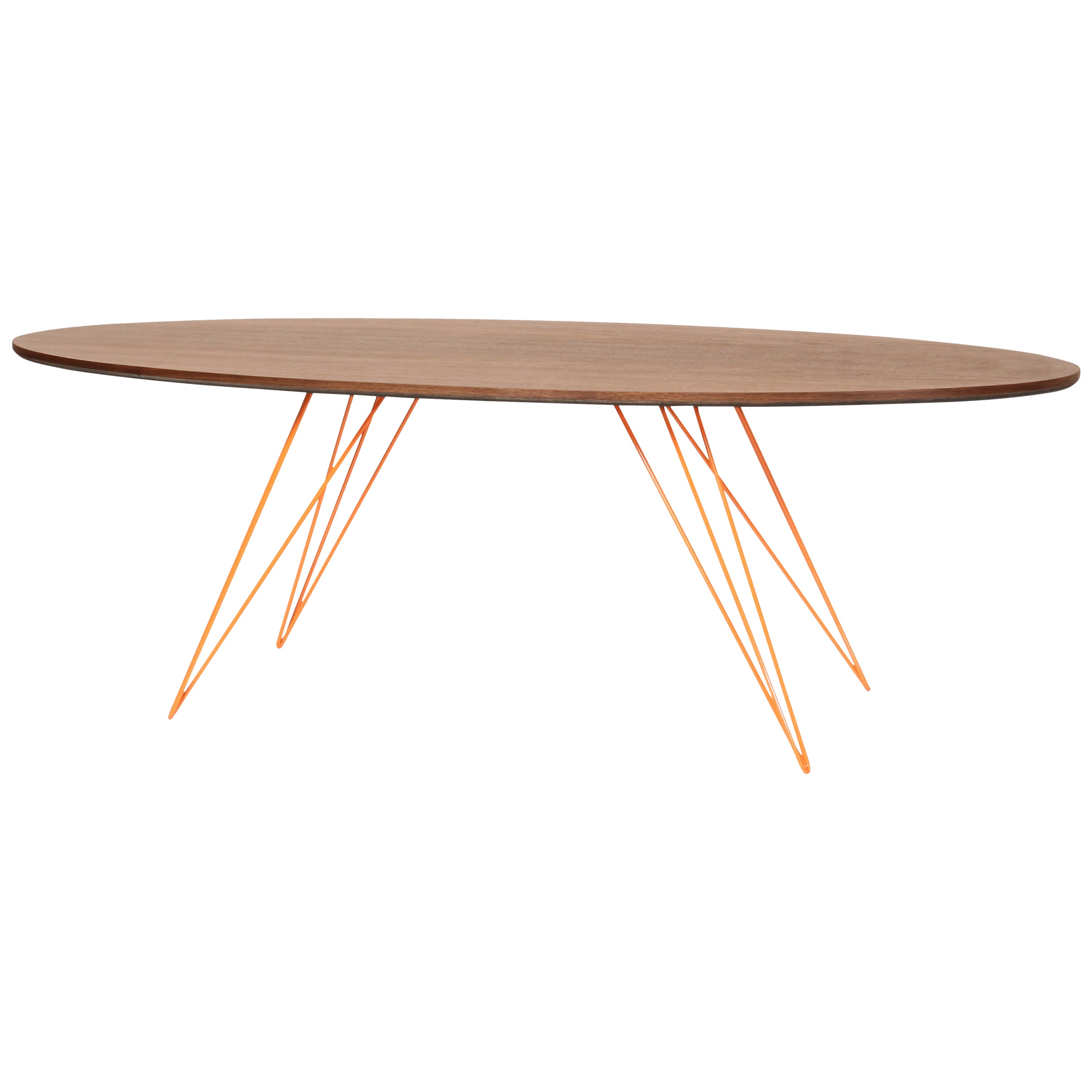 Williams Hairpin Coffee Table Oval Walnut Orange