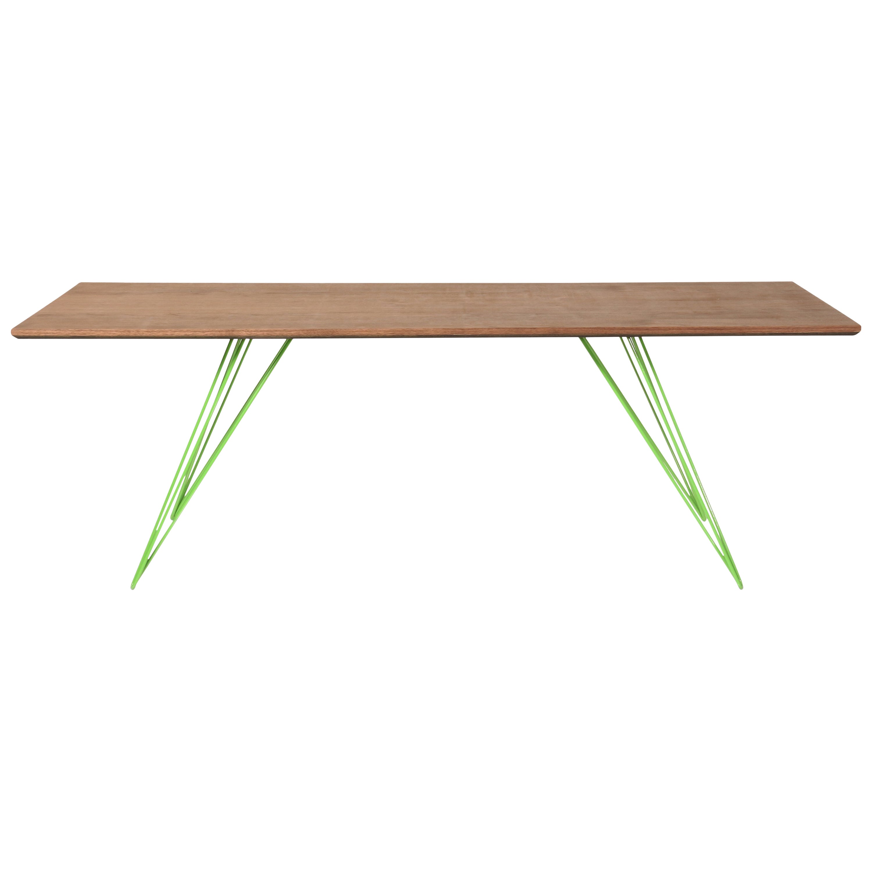 Table basse rectangulaire en épingle à cheveux Williams en noyer vert