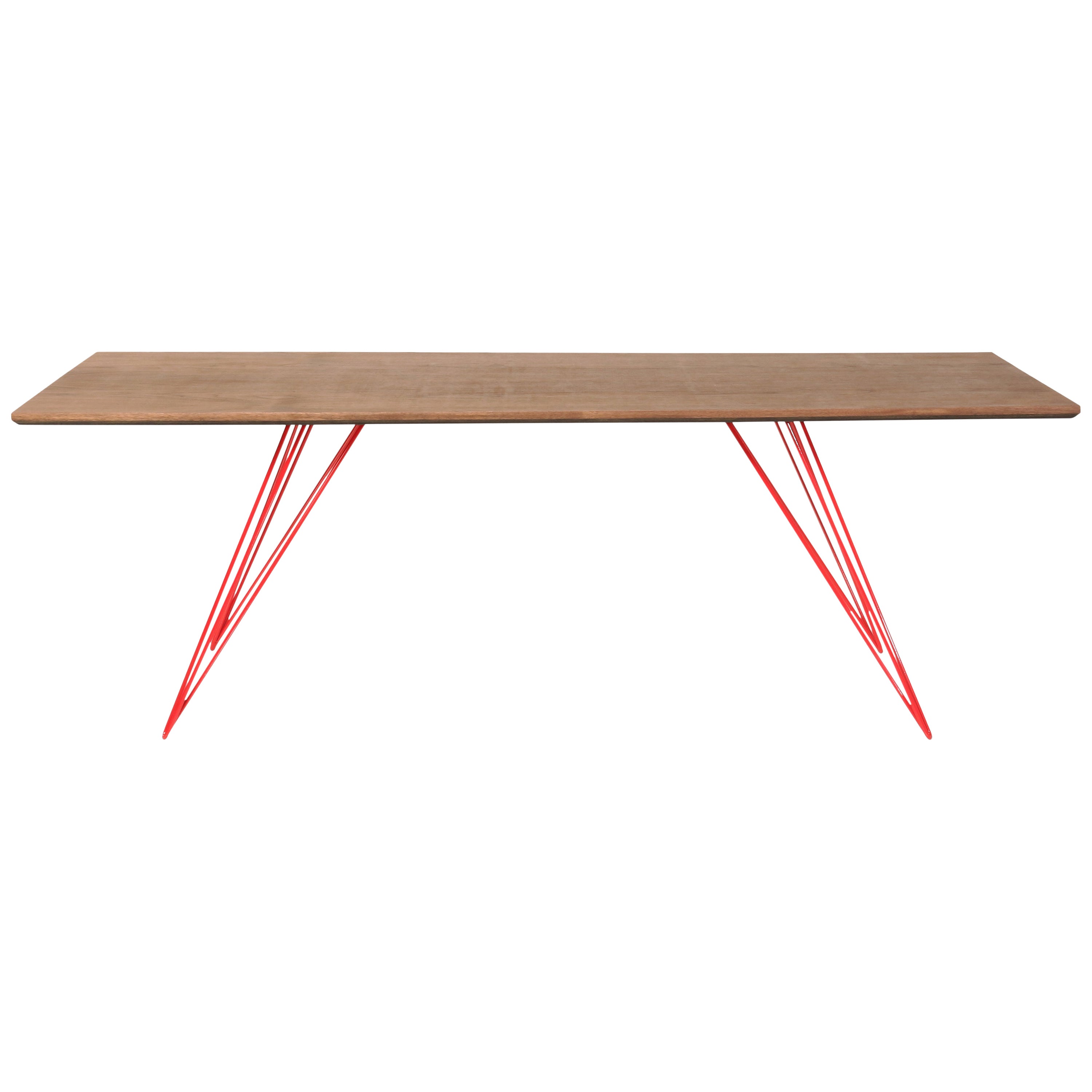 Williams Hairpin Coffee Table Rectangular Walnut Red For Sale