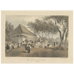 Anitque Print of a Fire Station in Yokohama, Japan, 1856