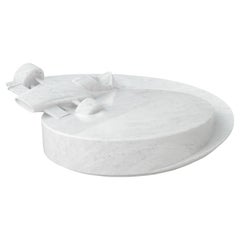 Used Coffee Cocktail Table Ferrari Carrara Marble Rotating Collectible Design Italy
