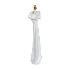 John Dickinson Style Draped Plaster Floor Lamp, circa 1970