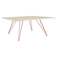 Table basse carrée en épingle à cheveux rouge érable Williams