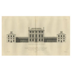 Used Old Engraving of Chesterfield House, Westminster in London, Uk, ca.1770