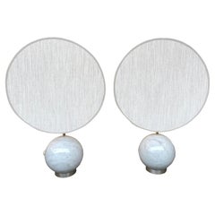 Pair of Modular Marble Ball Lamps by 3 Luci. Italy, 1970s