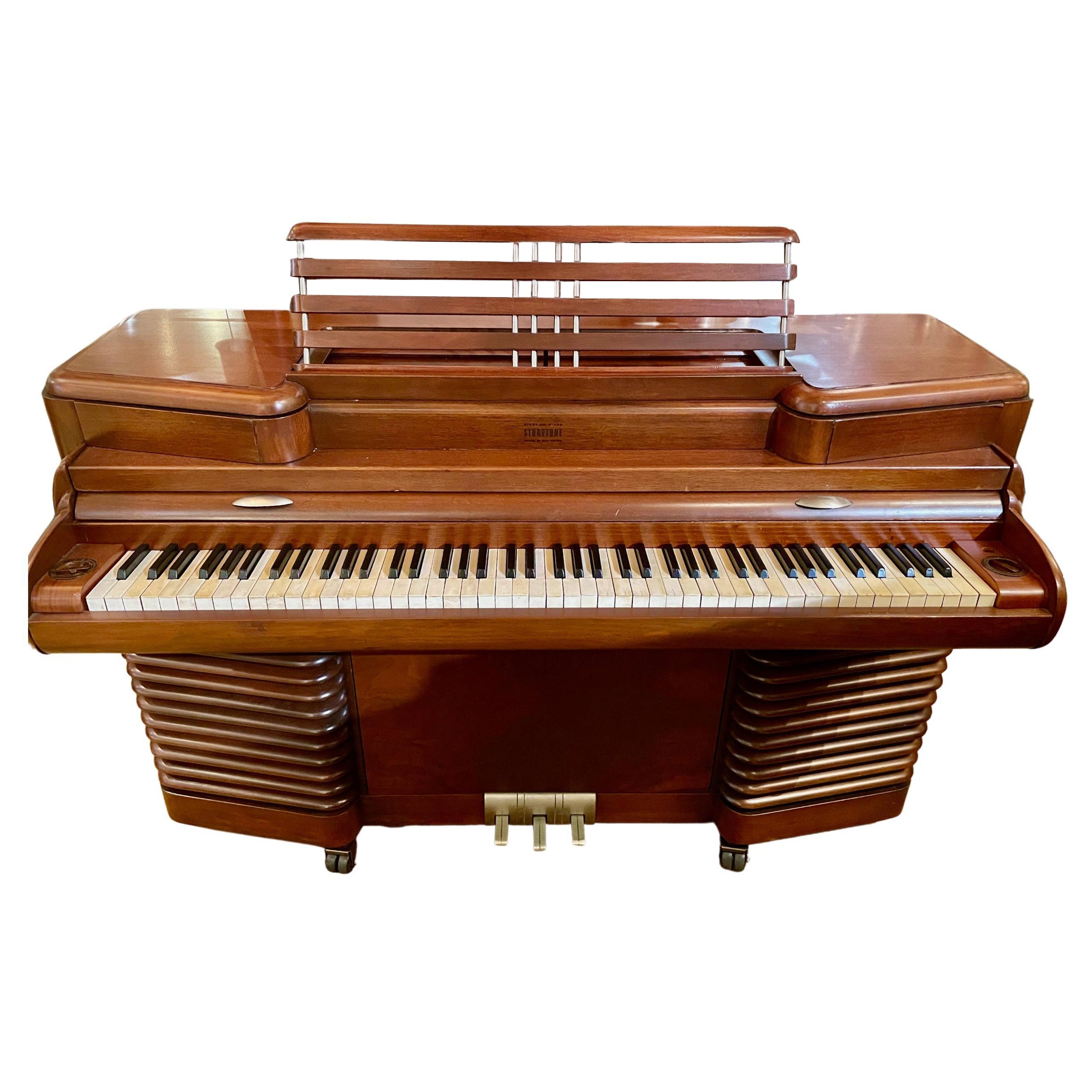 1939 Art Deco Original Story & Clark "Storytone" Electric Piano and Bench For Sale
