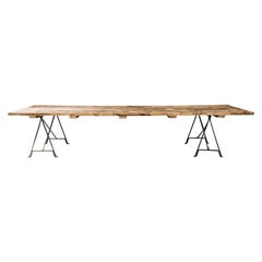 Used 1950s French Sawhorse Table
