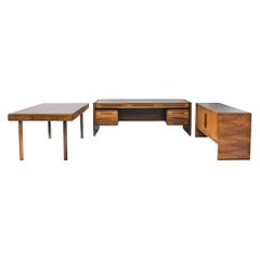 1960s Danish Modern Office Desk Set, Set of Three