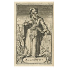 Antiker antiker Druck von Macedonius, einem griechischen Bischofs von Konstantinopel, 1701