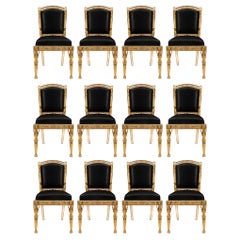 Set of Twelve Italian 19th Century Neoclassical Style Dining Chairs