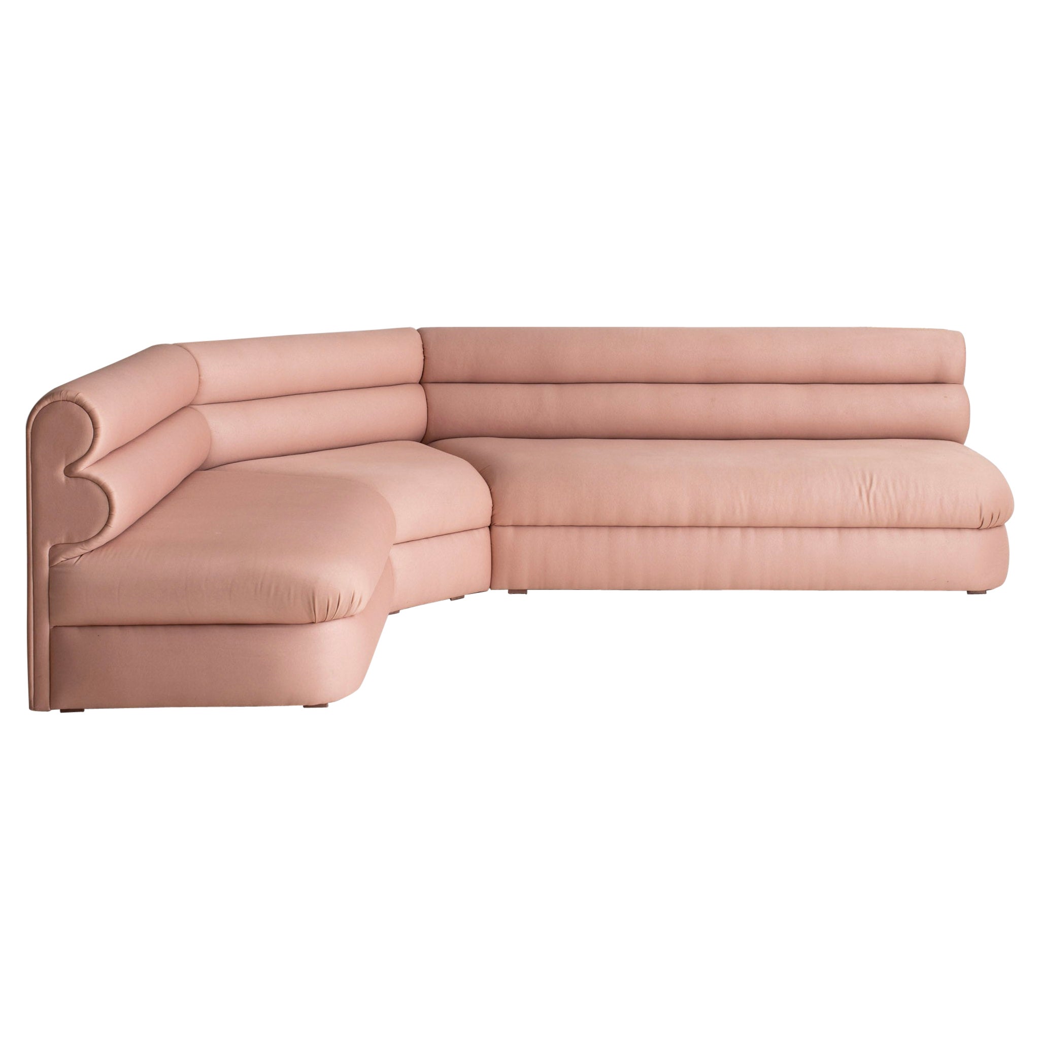 Post Modern Sculptural Blush Three Piece Sectional