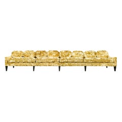 Customizable Classic Sofa with Crushed Velvet and Shaped Back Pillows