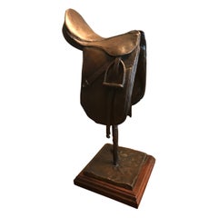 Used Saddle Dressage Sculpture Bronze Decorative