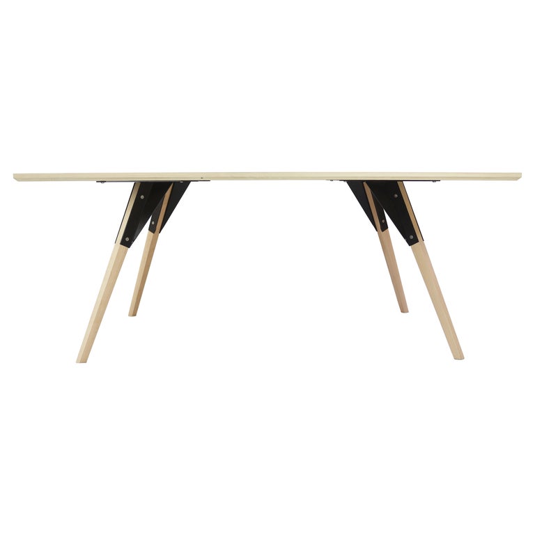 Clarke Industrial Coffee Table Oval Maple Black For Sale at 1stDibs