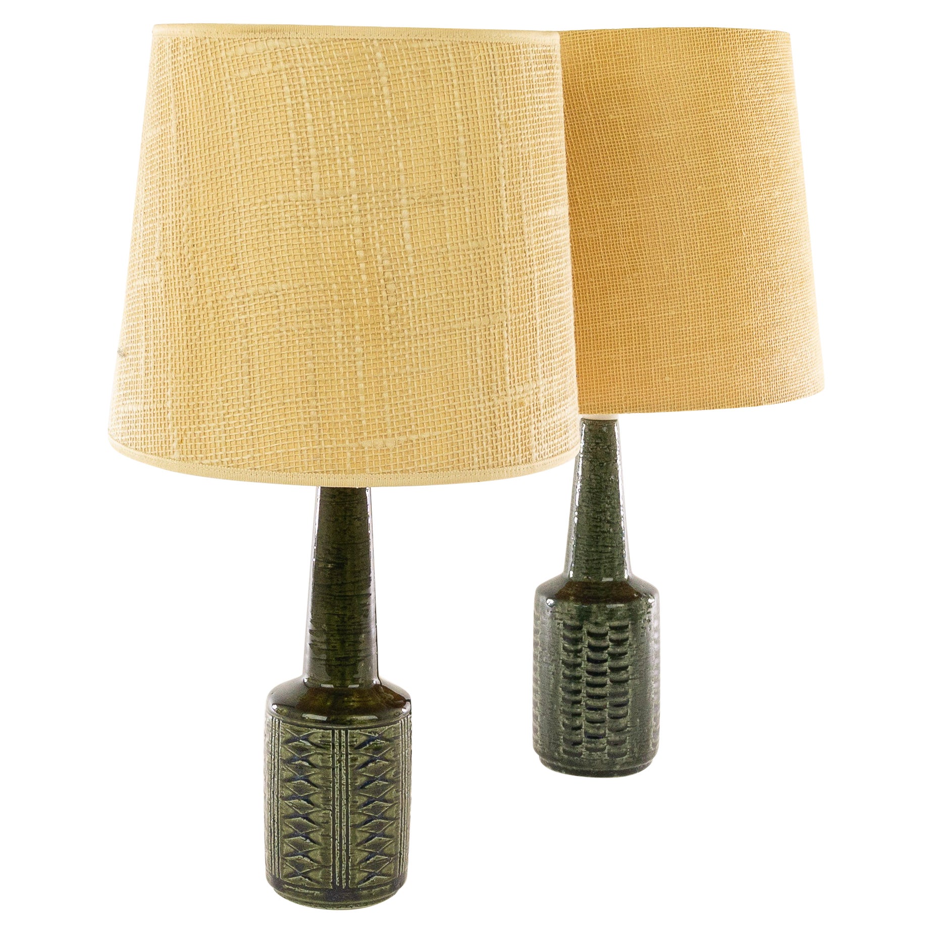 Pair of Green Table Lamps DL/21 by Annelise & Per Linnemann-Schmidt for Palshus