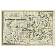 Old Map of the Great Lakes and Upper Mississippi Valley, Northern America, c1780