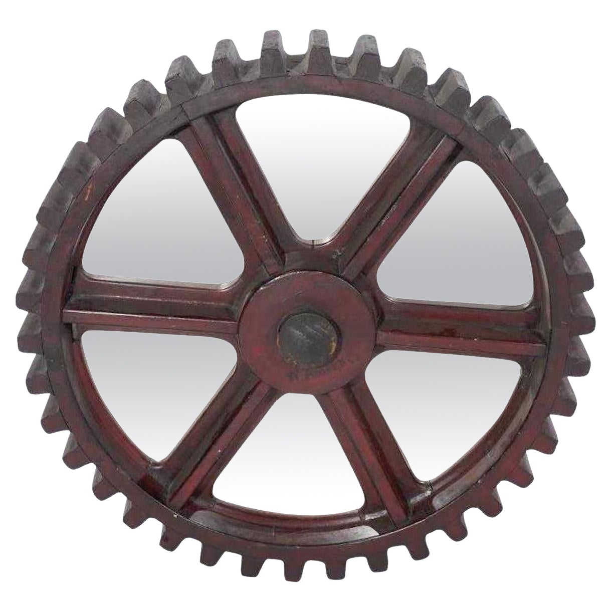 Antique Industrial Cog, Now as a Mirror For Sale