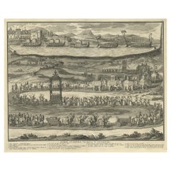 Used Print of a Funeral Procession of the Kings of Vietnam or Tonkin, 1725