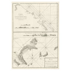 Cartes marines anciennes de la baie de Tourane et des îles Con Dao « Pleo Condor », Vietnam, 1780