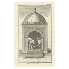 Antique Copper Engraved Print of a View of a Pagoda in Tonkin, Vietnam, 1739