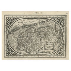 Antike Karte von Friesland und Groningen, Niederlande, 1628