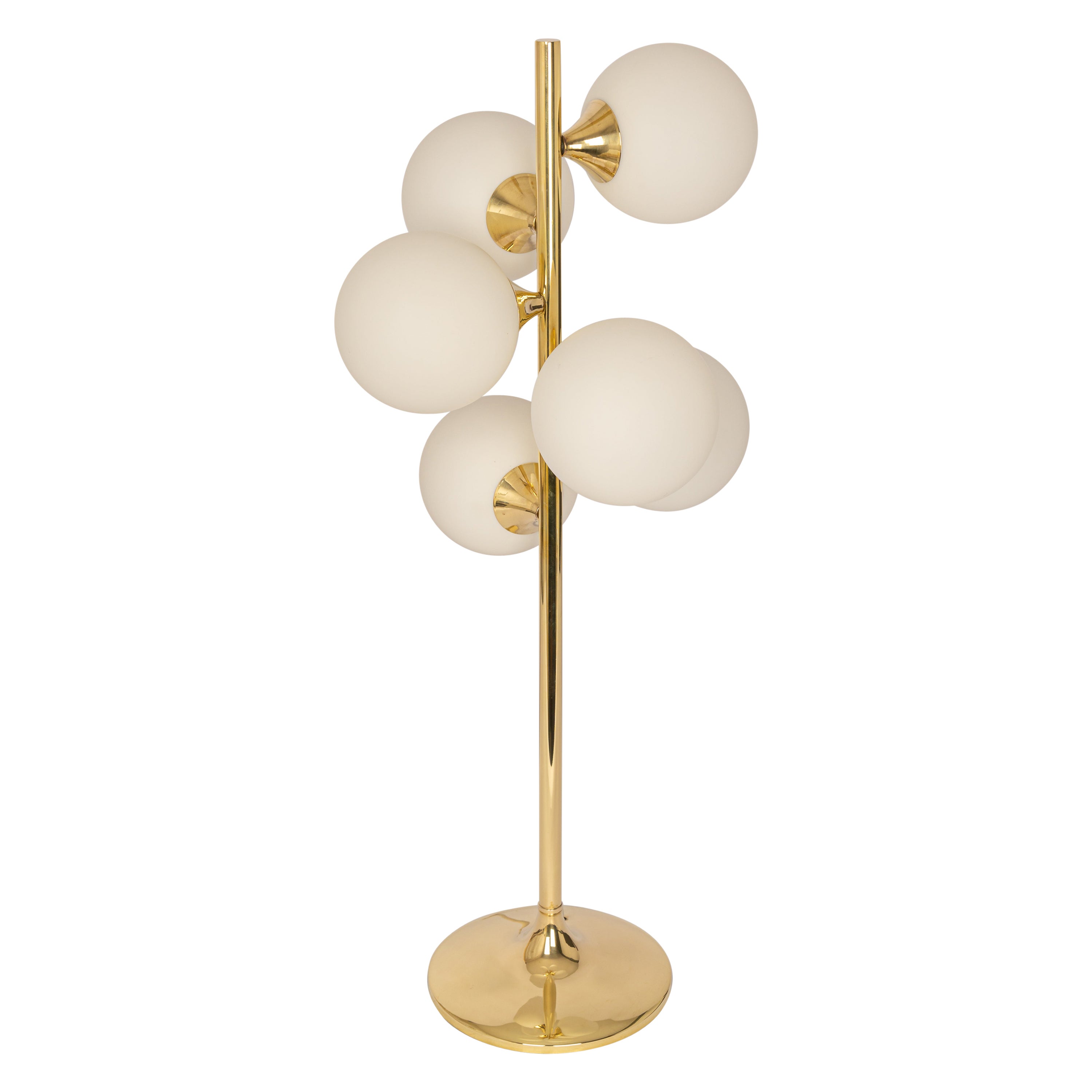 Stunning Large Brass Table / Floor Lamp by Kaiser, Germany, 1970s For Sale